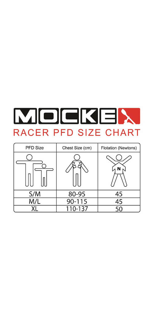 Racer PFD - Size Chart
